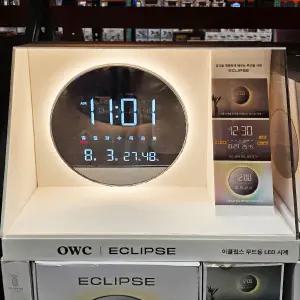 LED 벽시계 OWC 이클립스 OWD-1014SV 백라이트 무드등 온습도 디지털 풀문 코스트코