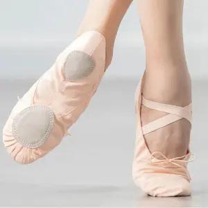 여성 X자형 밴딩 천 발레슈즈 무용토슈즈 무용양말