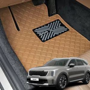 차바라기 쏘렌토 MQ4 페이스리프트 스퀘어 바닥매트 가죽 카매트 발판 5인승 6인승 7인승 용품