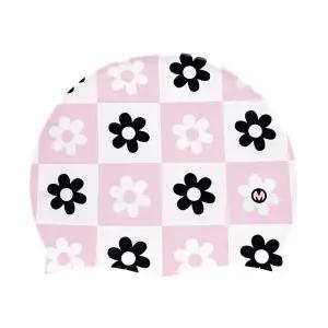 모아 체커플라워 실리콘수모 수영모자 양면수모