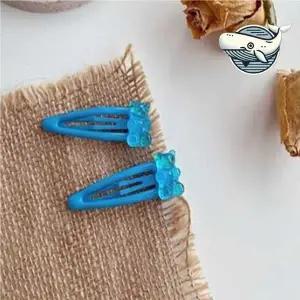 컬러풀 곰젤리 핀 블루 아기 똑딱핀