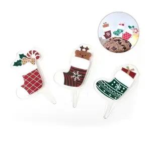 [유토피아]크리스마스 케이크 토퍼 산타 3종셋트 3개 케이크장식 케이크만들기 크리스마스케이크 케이크픽