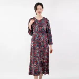 [모슬린]엄마옷 플라워 면원피스홈웨어 516FGH353 마담중년여성빅사이즈50대60대