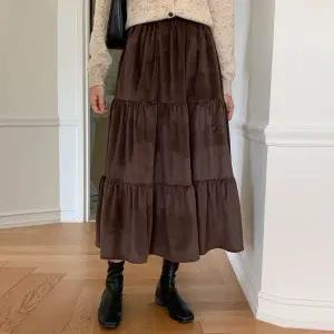 여성 벨벳 캉캉 롱 스커트 벨로아 밴딩 치마 -WSK0124- 겨울