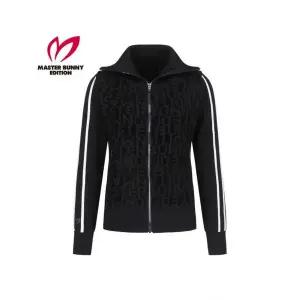 마스터바니 여성 로고 배색 하프넥 집업 가디건 1023179