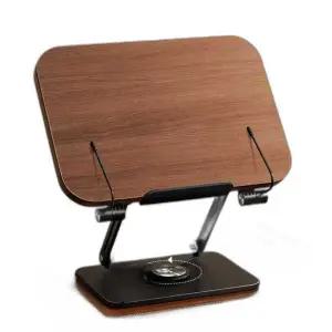 원목 독서대 노트북 거치대 높이 조절 360도 회전형