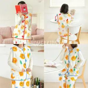 카카오프렌즈 코지 수면조끼 춘식이 라이언 잠옷 여성 중학생 파자마 극세사 주니어 청소년 실내복