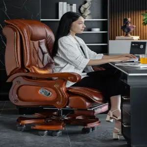 천연가죽 중역 의자 회장님 컴퓨터 임원 하이백 사장