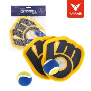 VIVA 벨크로 캐치볼 세트 유아 어린이 안전 글러브 야외놀이 공 던지기 완구