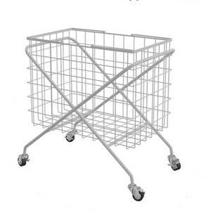 빨래방카트 세탁카트 철제 스텐 휠 블랙 수납 무인 빨래방 소형 2단 업소용 빨래통