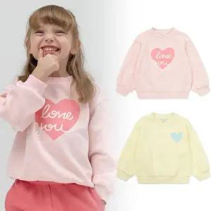 [래핑차일드](마산점) 25FW 아동 하트 기모 맨투맨 (85C19-332-70)