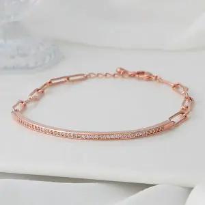 [하프클럽/]로즈골드 패션 체인 하프큐빅 팔찌