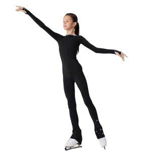 류후오 피겨 스케이팅 재킷 수트 팬츠 여자 블랙 편안한 트레이닝복