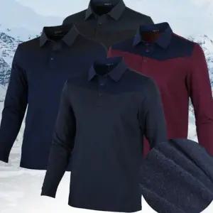 남성 기모 티셔츠 약기모 기능성 단체복 남성 긴 팔 카라 티 데일리 워크웨어 아웃도어 비즈니스
