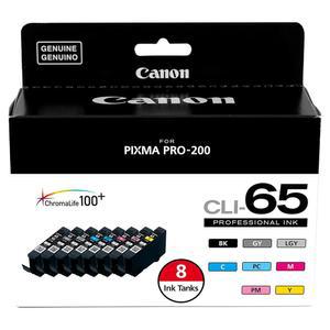 Canon CLI-65 정품 8색 팩, PIXMA PRO-200 및 PRO-200S 프린터와 호환 가능