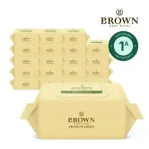 브라운물티슈 프리미엄 그린 고평량 1등급 72매 캡형 10+10팩