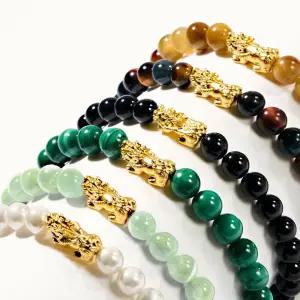 갤러리아 순금 24K 팔찌 천연석 재물 행운 비휴 6mm 6종 택 1