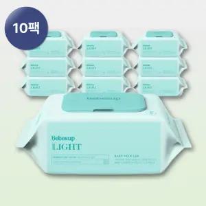 베베숲 아기물티슈 라이트 캡형 80매, 10개