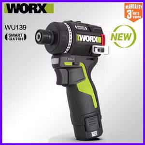 Worx WU139 무선 드라이버 듀얼 속도 50Nm 12v 1800rpm 18+1 브러시리스 모터 조정 토크 범용 녹색 배터리