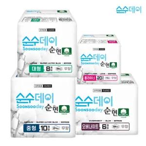 순수데이 순면 생리대 4팩 모음전