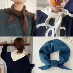 간편 소프트 터치 앙고라 쁘띠 머플러 목도리 넥 겨울 보온 여성 포인트 스카프 니트