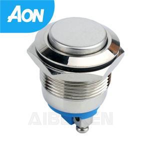 ABILKEEN   가격 19MM 높 둥근 헤드 금속 푸시 버튼 스위치 1NO 2 핀 나사 고정 터미널 순간 푸시 버튼