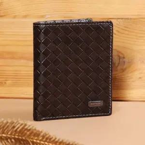 슬림 학생 남성 지갑 반지갑 중지갑 위빙 지갑 브라운