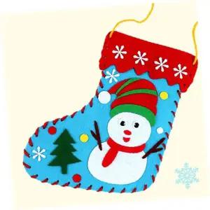 크리스마스 양말 만들기 키트 펠트 공예 눈사람 장식 겨울 소품 핸드메이드 DIY 수공예