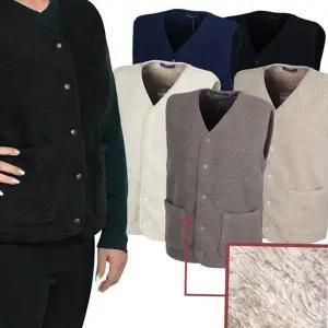 여자 양털 조끼 부드러운 뽀글이 카라리스 여성 플리스 조끼 겨울