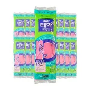 [태화] 고무장갑 대 꽃밴(L) 핑크 x 20개