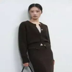 제네럴아이디어 generalideastandard 메탈 믹스 부클 가디건 BROWN WBE4L53540