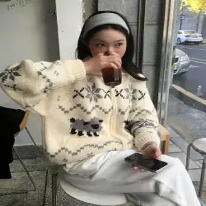 제너럴아이디어 GENERALIDEAstandard 울 블랜드 코위찬 니트 점퍼 IVORY WBE4L07535