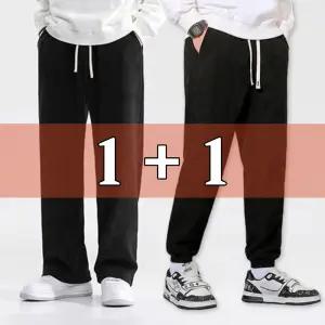 (2장) 4color 코듀로이 기모 콤보팬츠 조거 와이드팬츠 (4컬러/3사이즈) / 데일리 바지 기모 밴딩바지 와이드