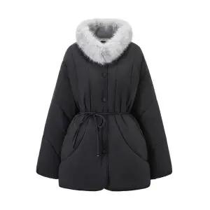 [미니멈 에브리데이]퍼 머플러 세트 허리끈 페미닌 패딩 점퍼 EB4JJ038D _P412962000