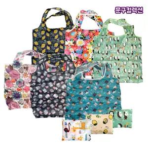 포켓형 시장주머니 대용량 장바구니 다용도 에코백 휴대용 여행 캠핑 손잡이가방 파우치