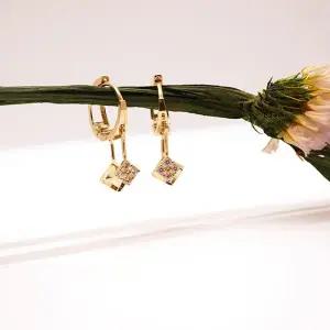 14k 투드롭 마름모 원터치 귀걸이 OPNIE0991-1