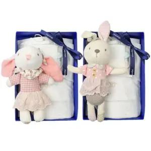 [갤러리아] (쌍둥이출산,태교,배냇저고리세트)첼시배냇슈트두벌+토끼딸랑이세트(A1A-10113SET)