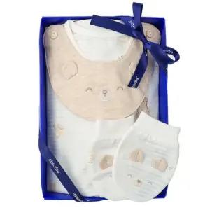 [갤러리아] (압소바출산,백일,신생아내의세트)새싹곰오가닉우주복+손싸개세트(A11-10614SET)