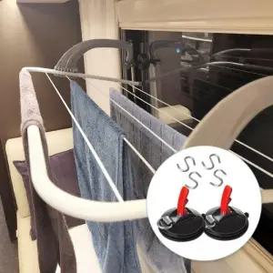 S자고리 흡착판 접이식 캠핑 창틀 빨래건조대 M (WFG0183)