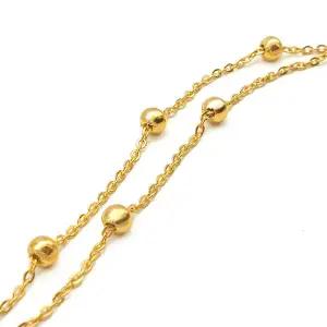 [골드리카]순금 볼 체인 두줄 팔찌 3.75g+18K잠금