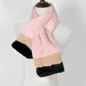 ( )배색 쁘띠 핑크 겨울 머플러 퍼 목도리 쁘띠 퍼 여자 여성 머플러 겨울 패션