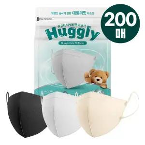 [200매]국산 허글리 데일리핏 KF94 새부리형 컬러 마스크