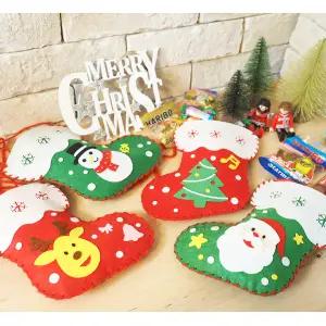 맘아트 DIY 펠트 크리스마스 양말 만들기 키트 바느질 산타양말
