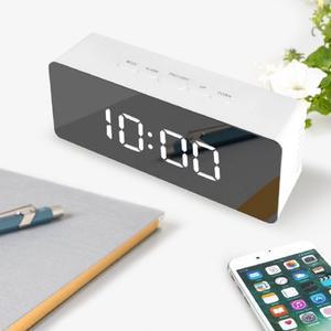 코시 거울형 미러 LED 직사각 USB 온도 알람 탁상시계 / 탁자 책상 디지털 전자 무소음 인테리어 무드등