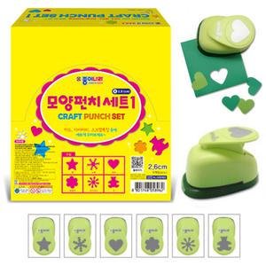 종이나라 모양펀치(대) 6종 세트-1번/다꾸 꾸미기 놀이 펀칭기
