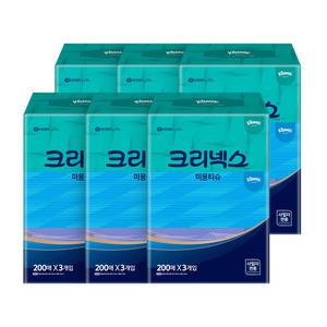 유한킴벌리 클래식 미용티슈 200매 6개 각티슈 휴지 화장지 사무실