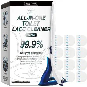 무로 올인원 변기락클리너 핸들 + 이동식거치대 + 세정제브러쉬 12매, 1세트