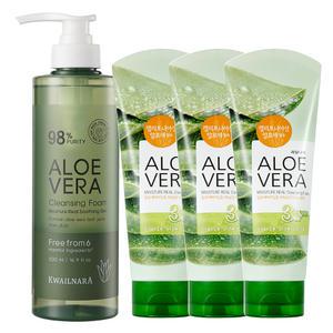 알로에베라 대용량 클렌징폼 500ml 1개+150ml 3개/피부진정 보습