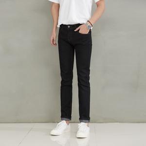 [진마니아]스티치포인트 블랙 슬림핏 스판 일자진