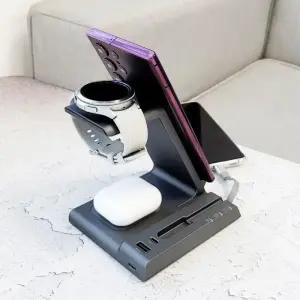 iWhere 6in1 무선충전 거치대 갤럭시워치5 6 7 8 버즈 프로 Z플립 폴드 15W 고속 멀티충전기